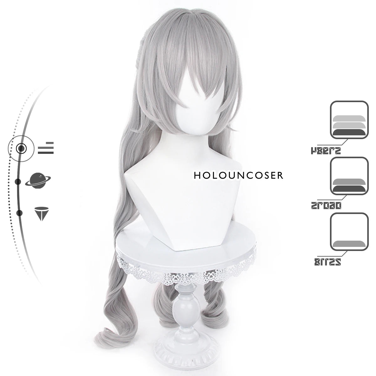 Honkai Star Rail Игра Броня Костюмный Парик Роза Сетка Термостойкий Синтетический Волокон Расческа Заколка Регулируемый Хэллоуин Праздник