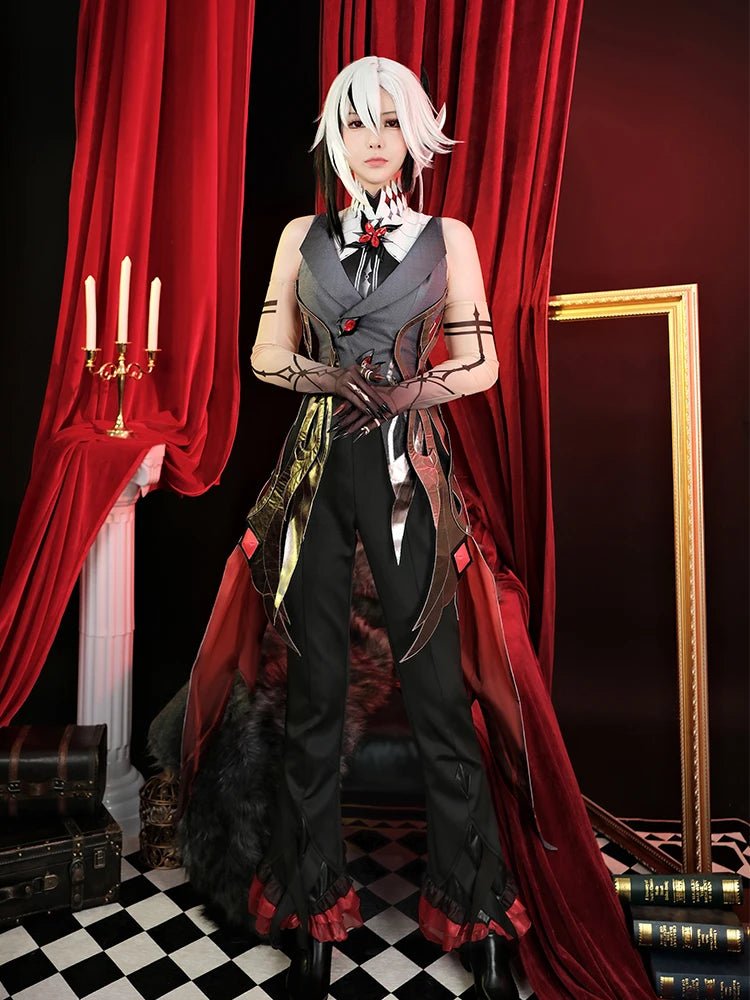 Костюм Арлекино косплей Genshin Impact Фатуи Служащая Снежная Арлекино Кинжал Хэллоуин Костюмы Мужская Форма