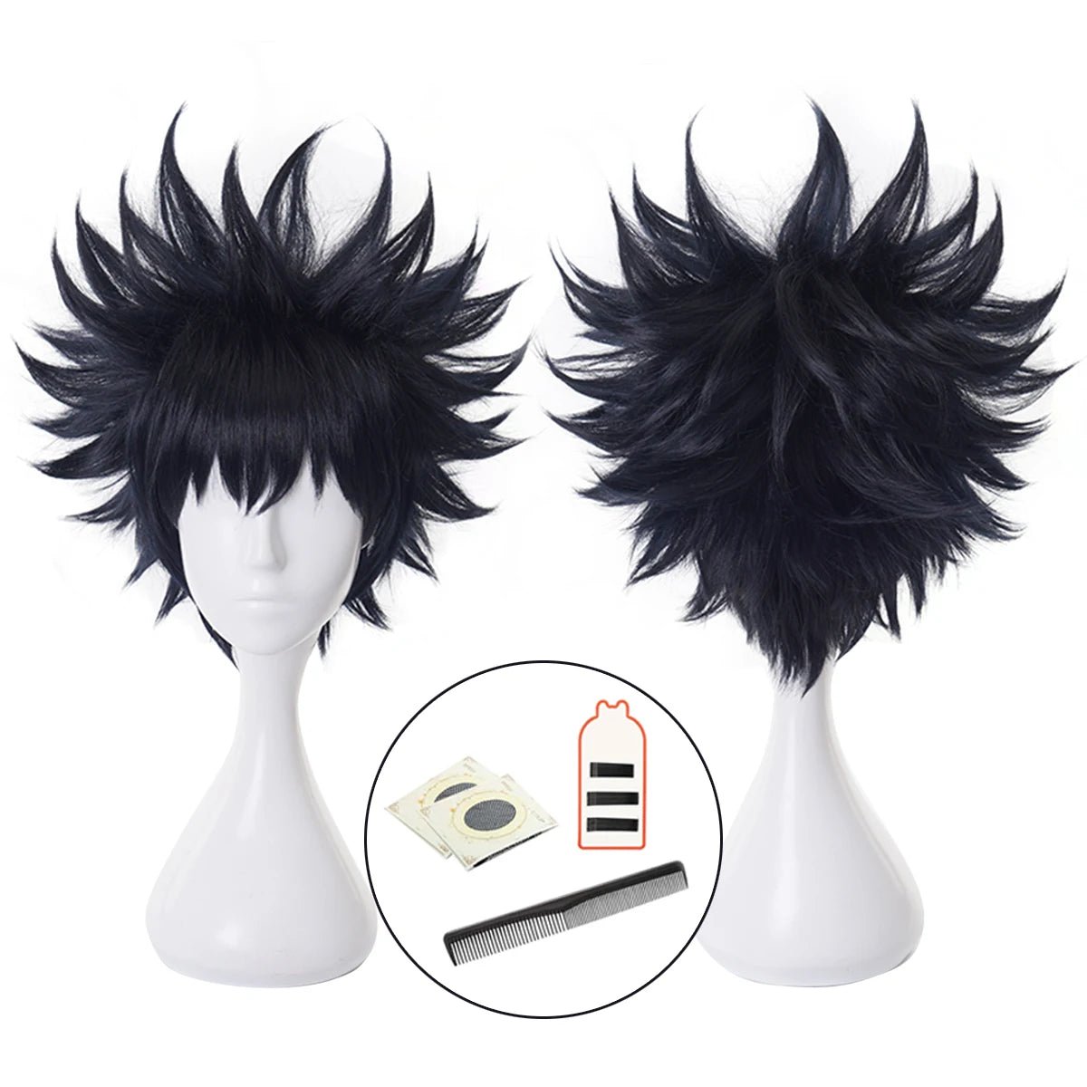 Аниме Jujutsu Kaisen Парик для косплея Мегуми Фушигуро Розовая сетка Синтетическое волокно Регулируемый размер Хэллоуин Рождественские вечеринки