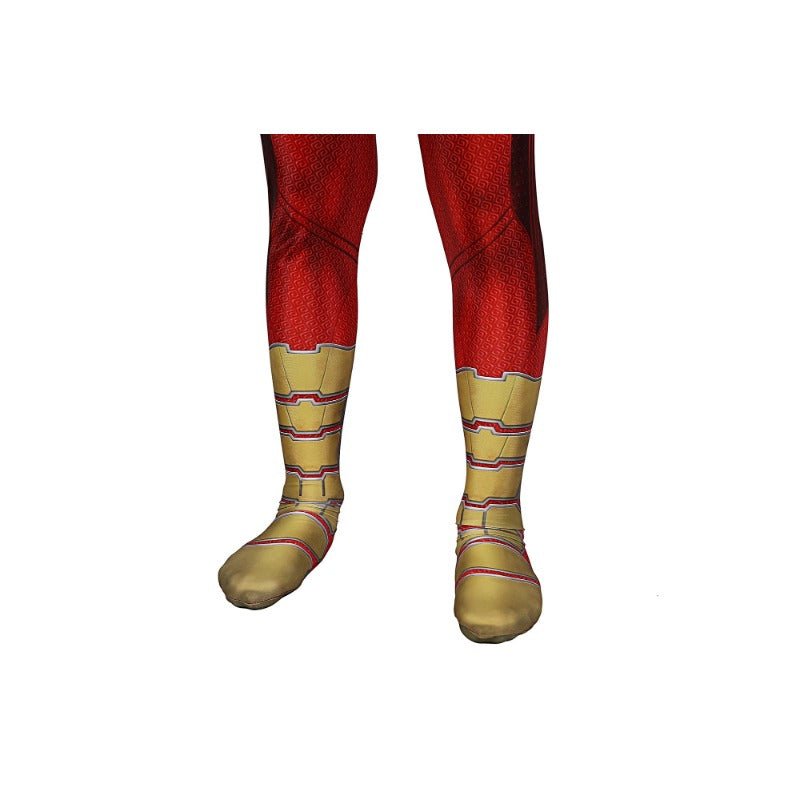 Новый детский костюм Билли Красный Power Rangers для косплея, Хэллоуин, зентай комбинезон с плащом