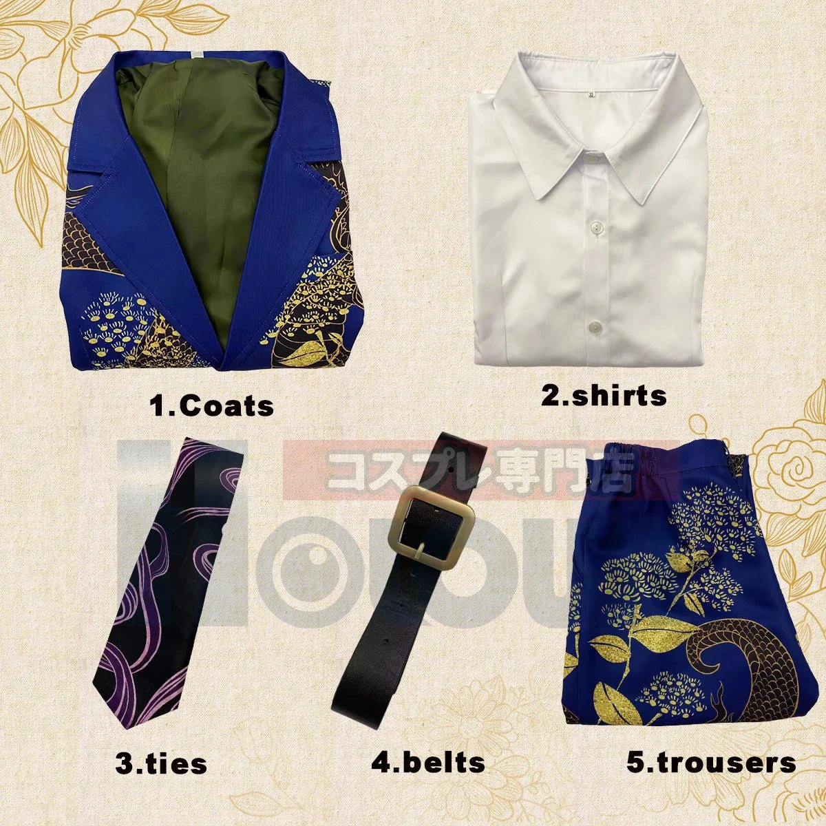 Костюм Драккена из Токио Мстителей: Синий Дракон Пальто 5шт Набор для Косплея Хэллоуин