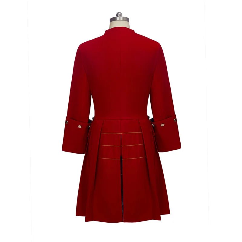 Средневековый мужской мундир Slim, красный регентский костюм, благородный мужской ретро пиджак