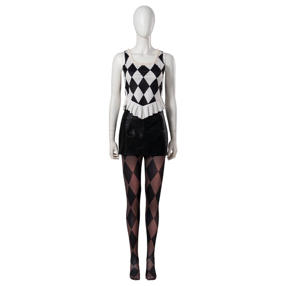 Костюм Харли Квинн Джокер 2 для женщин - Красное пальто и кожаная юбка