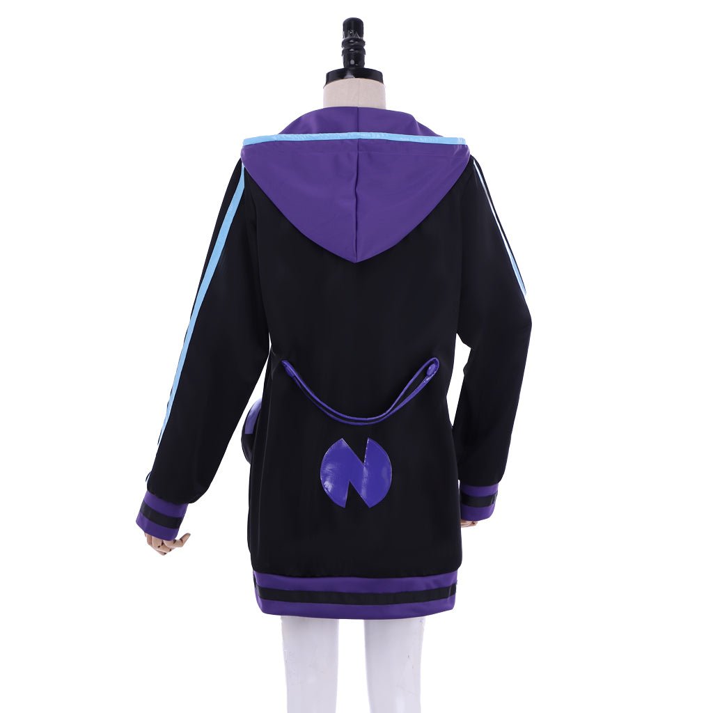 Костюм для косплея Netune Purple Heart Hoodie - Гиперразмерность Нептуния Черная Куртка