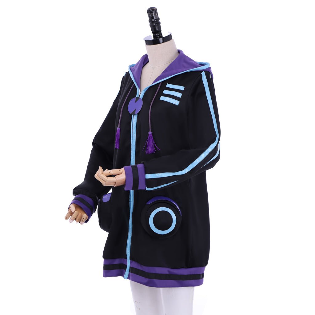 Костюм для косплея Netune Purple Heart Hoodie - Гиперразмерность Нептуния Черная Куртка