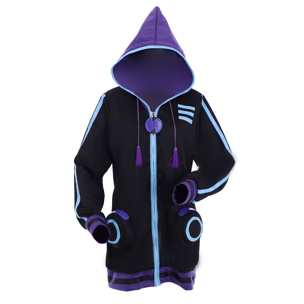 Костюм для косплея Netune Purple Heart Hoodie - Гиперразмерность Нептуния Черная Куртка