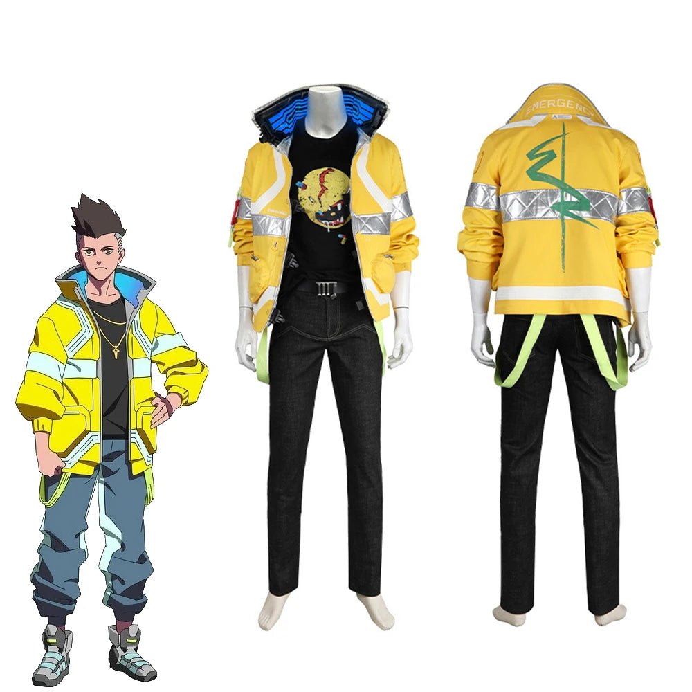 Костюм Давида для косплея мужской: панк, винтажная куртка, футболка, брюки, боевая форма