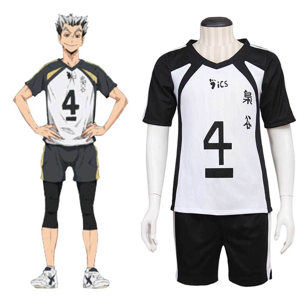 Костюм для косплея Бокуто Котаро из Haikyuu!! - форма Fukurodani Academy, черно-белая