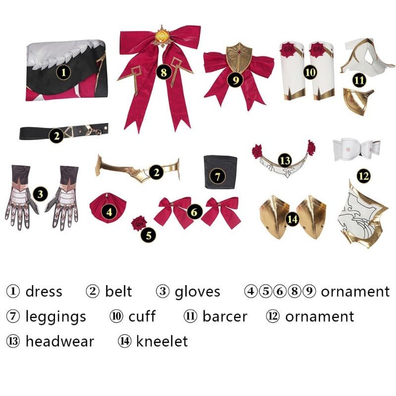 Костюм для косплея Ноэль из Genshin Impact - Полный комплект рыцарских доспехов для мероприятий и Хэллоуина
