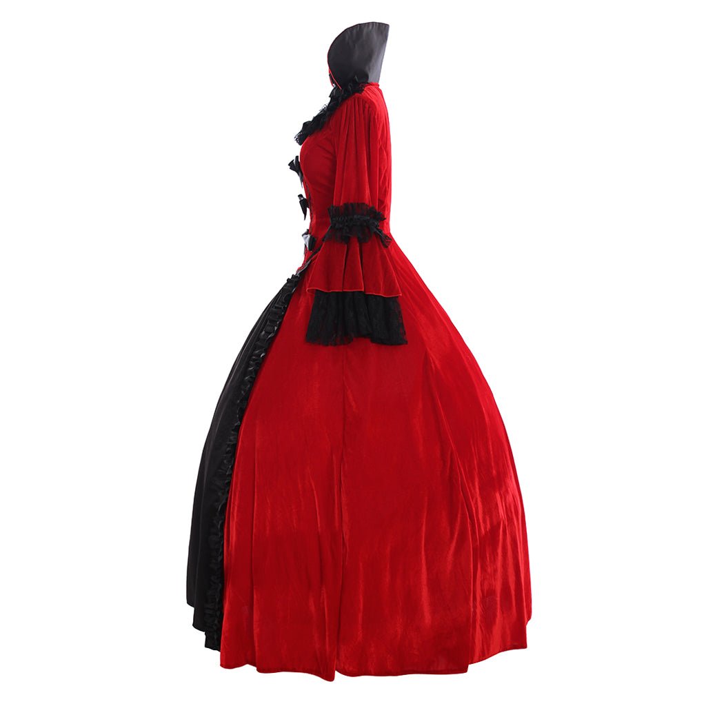 Ретро платье с цветочным принтом для женщин осень зима готические платья для вечеринки с расклешенными рукавами квадратным вырезом и большой юбкой