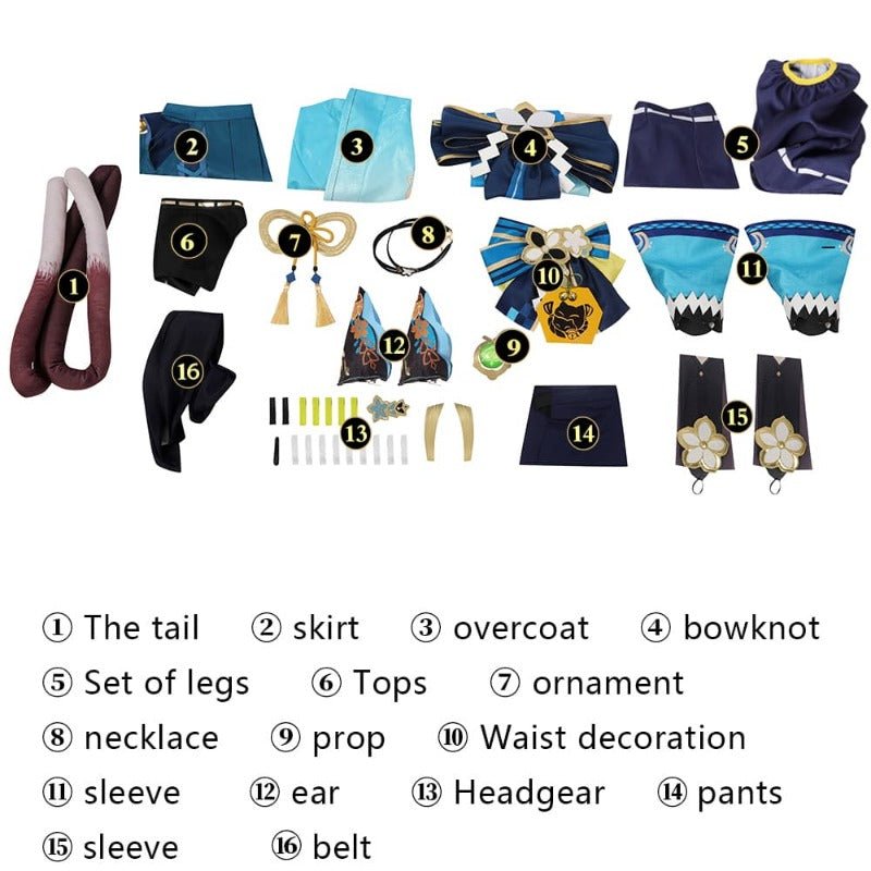 Костюм для косплея Кирары из Genshin Impact стандартного размера для Хэллоуина и мероприятий