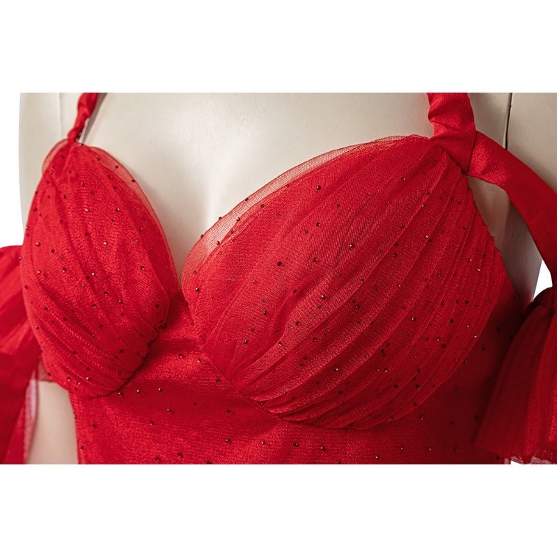 Костюм Харли Квинн в красном платье из фильма 'Отряд самоубийц 2' для Хэллоуина