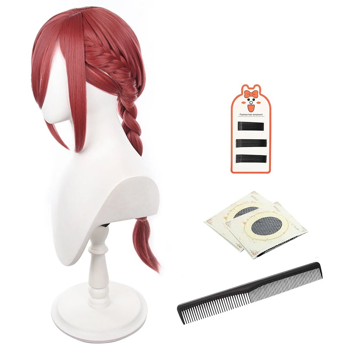 Парик для косплея Chigiri из аниме Blue Lock с косичками и розовой сеткой, синтетическое волокно, регулируемый размер