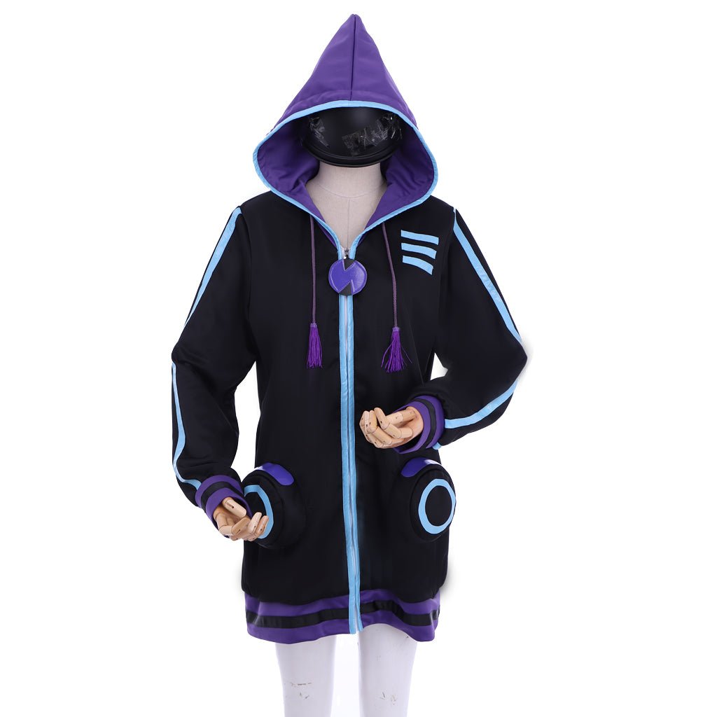 Костюм для косплея Netune Purple Heart Hoodie - Гиперразмерность Нептуния Черная Куртка