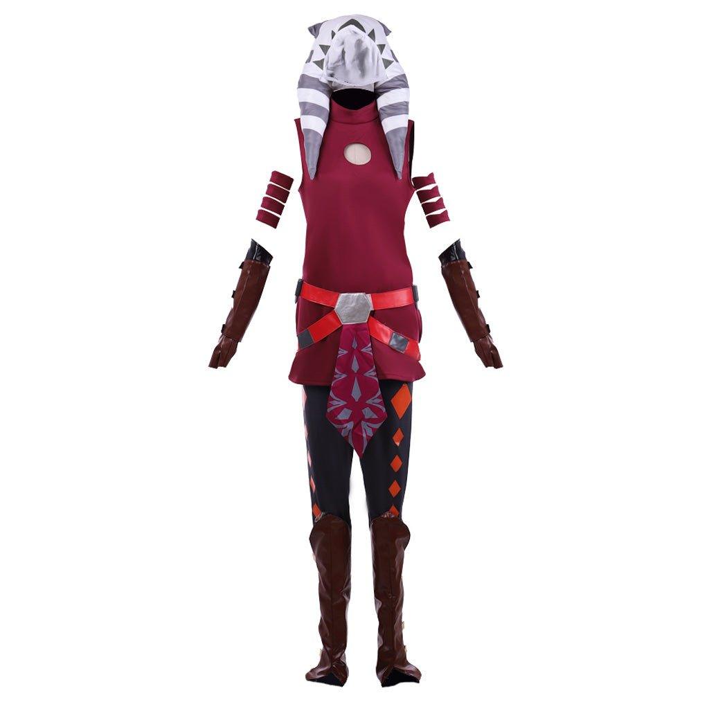 Красный костюм Асоки Тано для взрослых женщин | Боевой костюм и шляпа | Наряд на Хэллоуин Звездные Войны