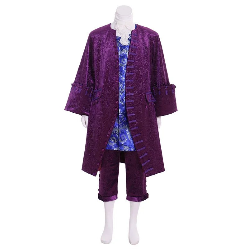 Колониальный пиратский офицерский костюм - Фиолетовый регентский костюм | Средневековая мужская серия костюмов от Animegrad