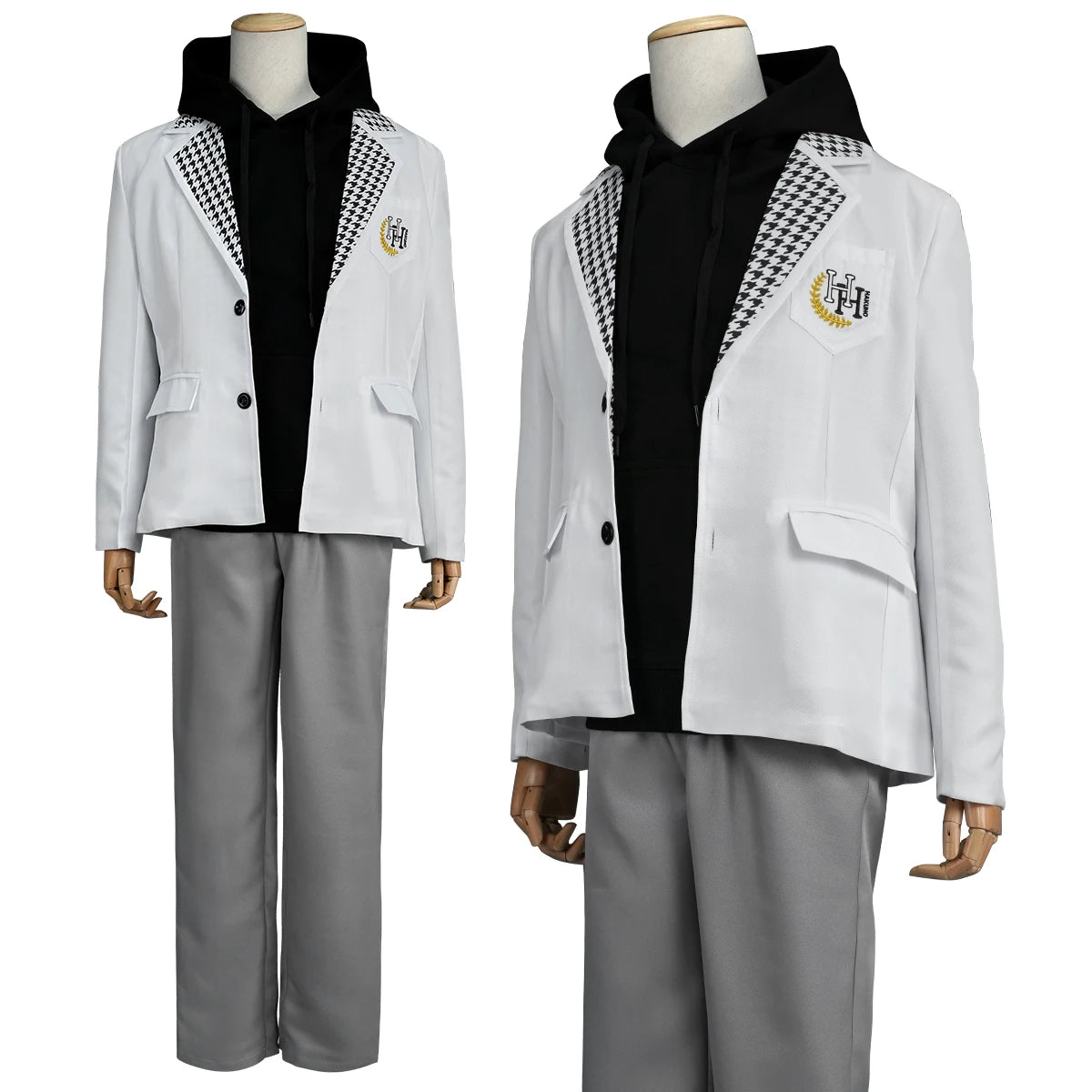 Blue Lock Anime Nagi Костюм для косплея Парик Черная толстовка DK Школьная форма Вышивка Брюки Роза Синтетические волокна