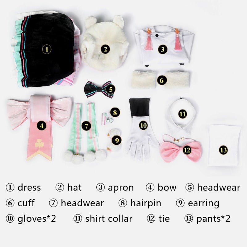 Костюм для косплея Magical Mirai 2021 Clover Bunny Miku с ботильонами - Косплей Hatsune Miku