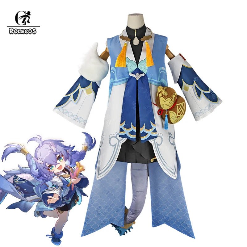 Костюм для косплея Байлу из игры Honkai Star Rail с дизайном рыбьей чешуи