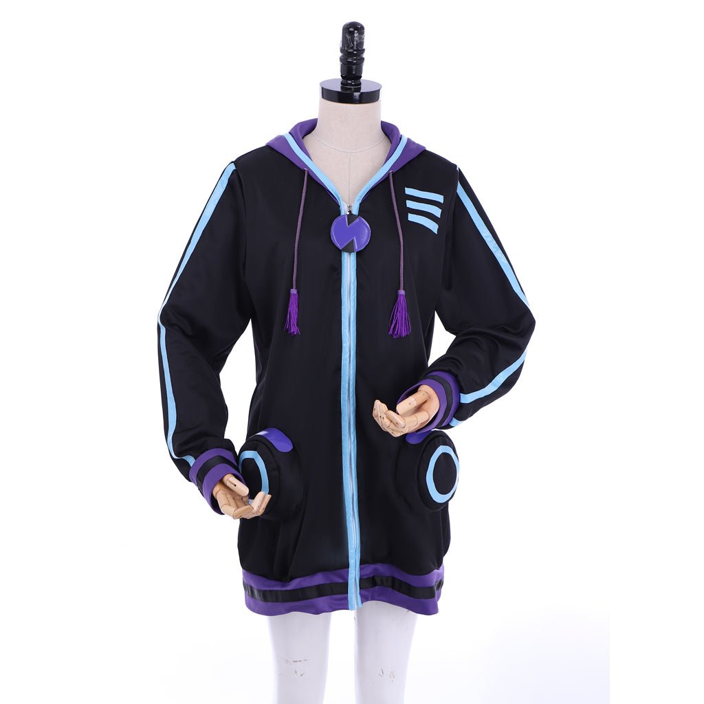 Костюм для косплея Netune Purple Heart Hoodie - Гиперразмерность Нептуния Черная Куртка