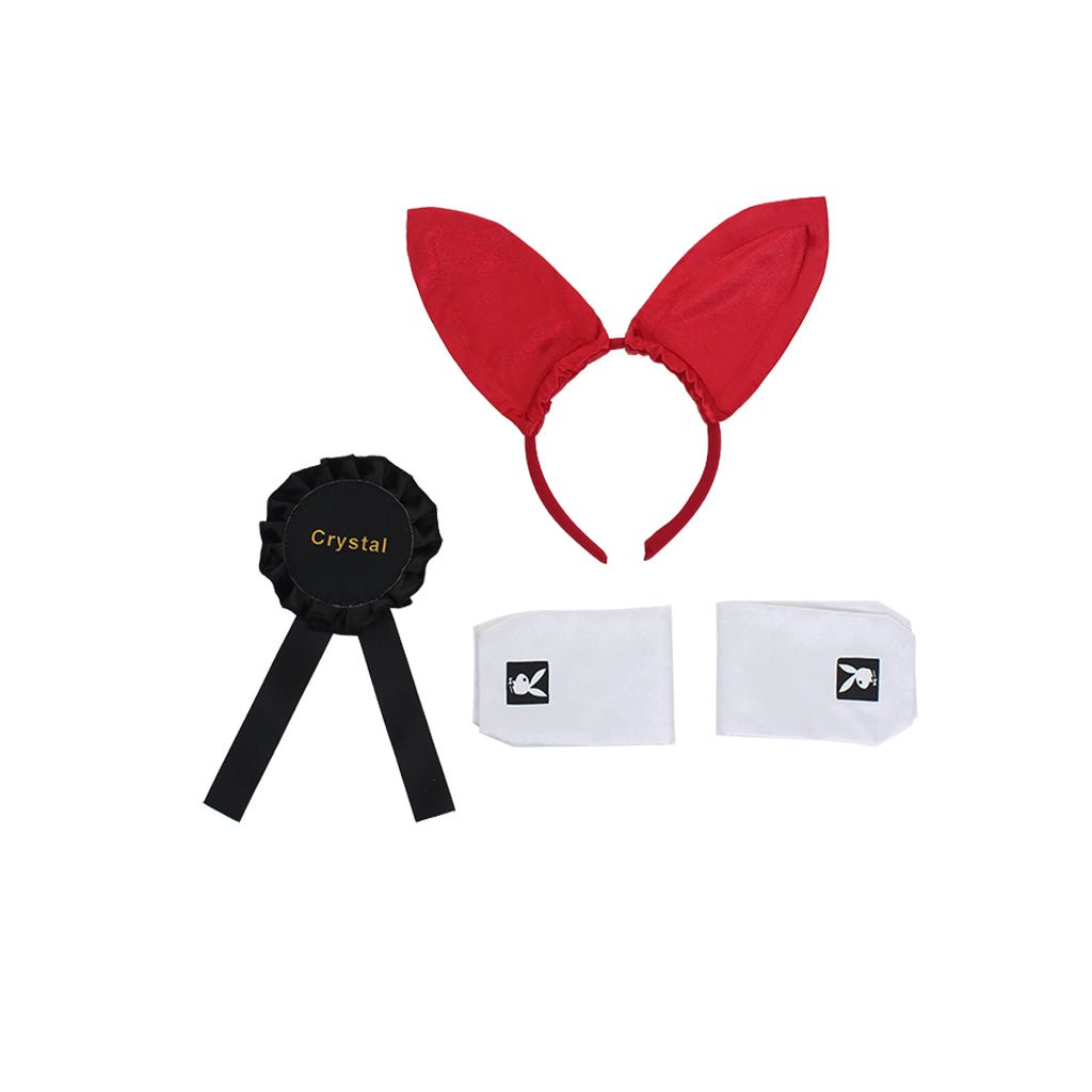 Костюм девушки-кролика красный сексуальный комбинезон с повязкой на голову с ушками