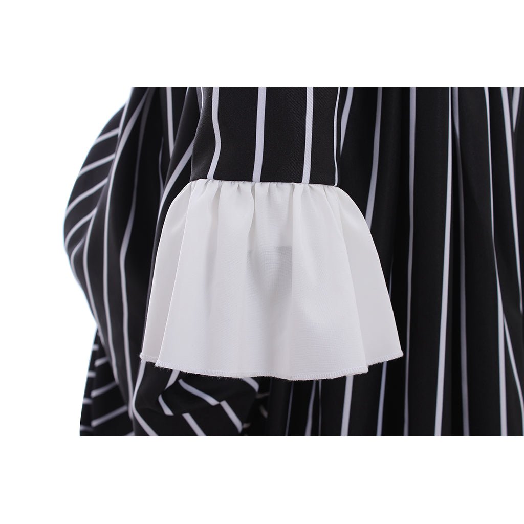 Костюм Джека Скеллингтона Черно-белый полосатый костюм для вечеринки Хэллоуин