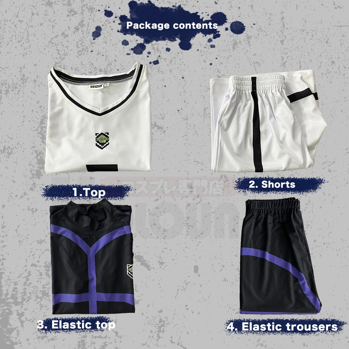 Косплей костюм Blue Lock: Наги, Бачира, Исаги, Бароу - белый футбольный тренировочный костюм