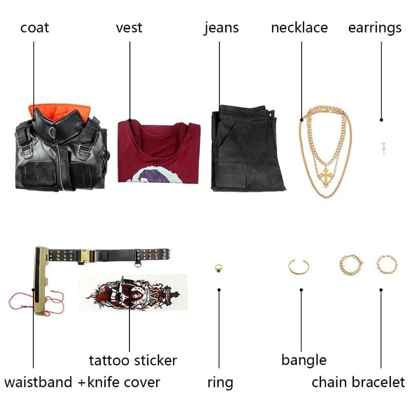 Костюм Джеки 2077 для косплея из искусственной кожи, черный костюм для Хэллоуина и вечеринок