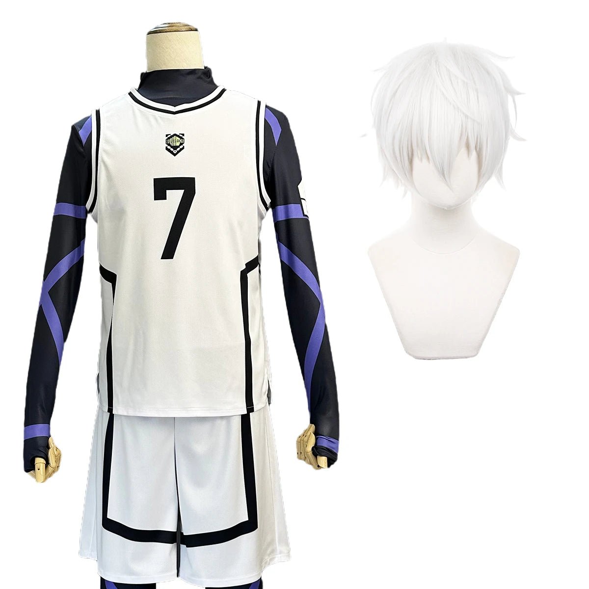 Косплей костюм Blue Lock: Наги, Бачира, Исаги, Бароу - белый футбольный тренировочный костюм