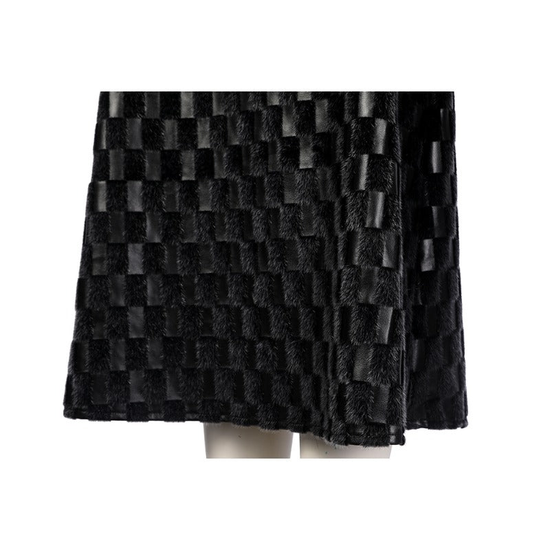 Костюм Круэллы Де Виль для женщин с черной кожаной курткой и париком на Хэллоуин