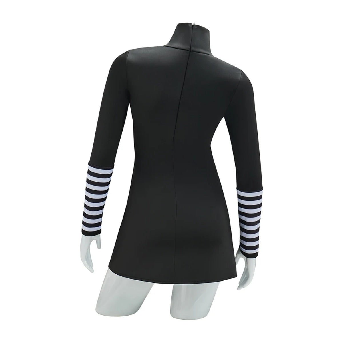 Костюм Марионетки для взрослых женщин: черное платье с полосатыми чулками на Хэллоуин и карнавал