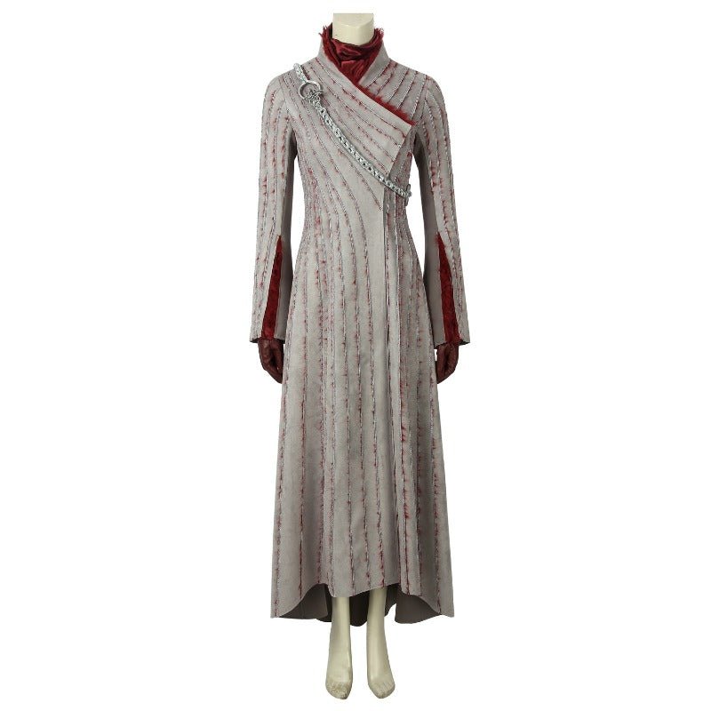 Костюм Даенерис Таргариен для косплея - Женское платье с длинными рукавами и брошью для Хэллоуина и вечеринок