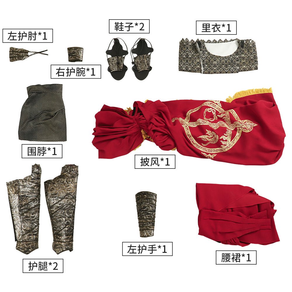 Мужской костюм Messmer из Elden Ring - Красная мантия с поясом