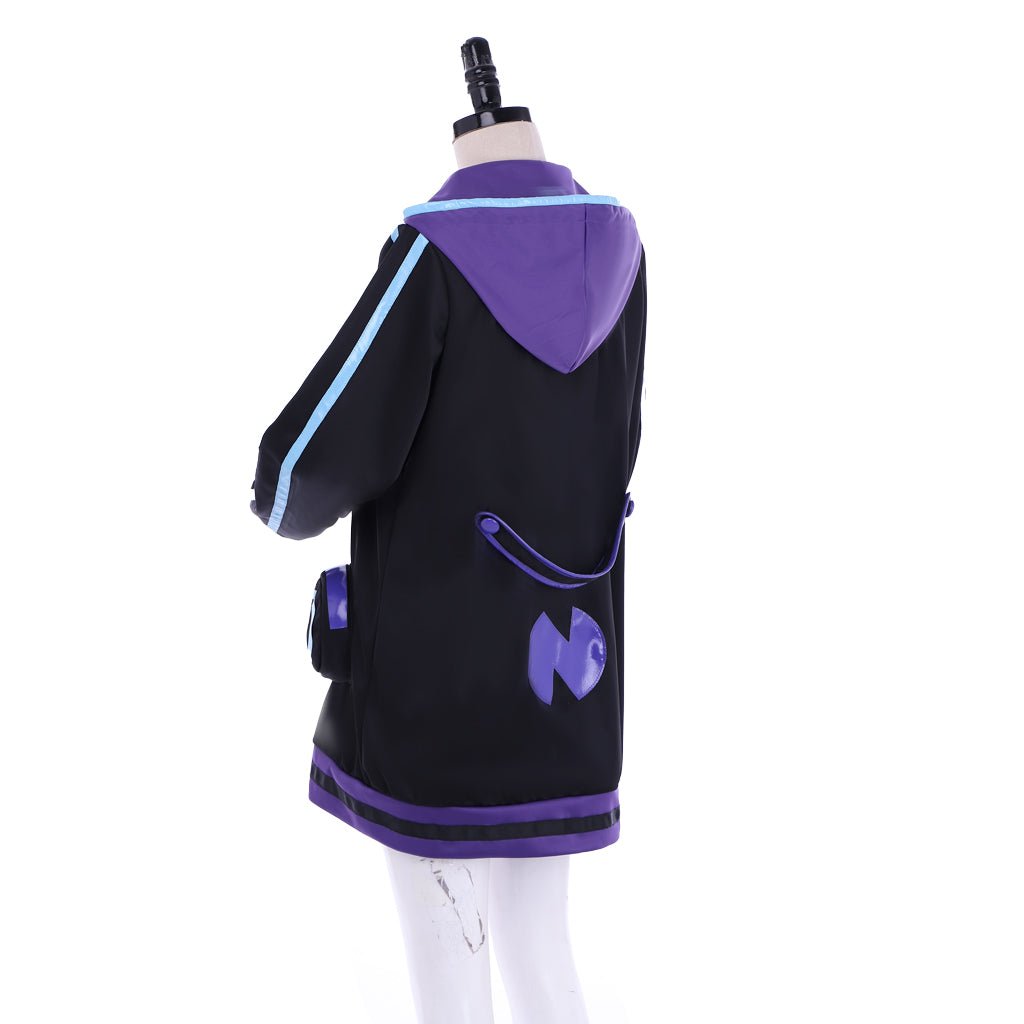 Костюм для косплея Netune Purple Heart Hoodie - Гиперразмерность Нептуния Черная Куртка