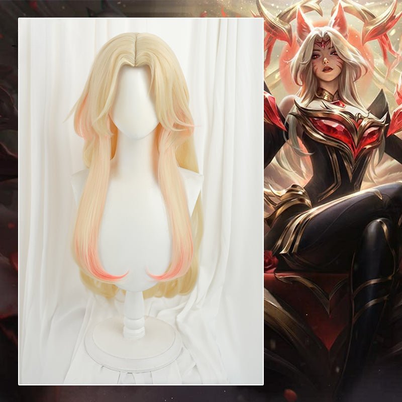 LOL Вечная Легенда Ари Костюмный Парик 75см Желто-Красный