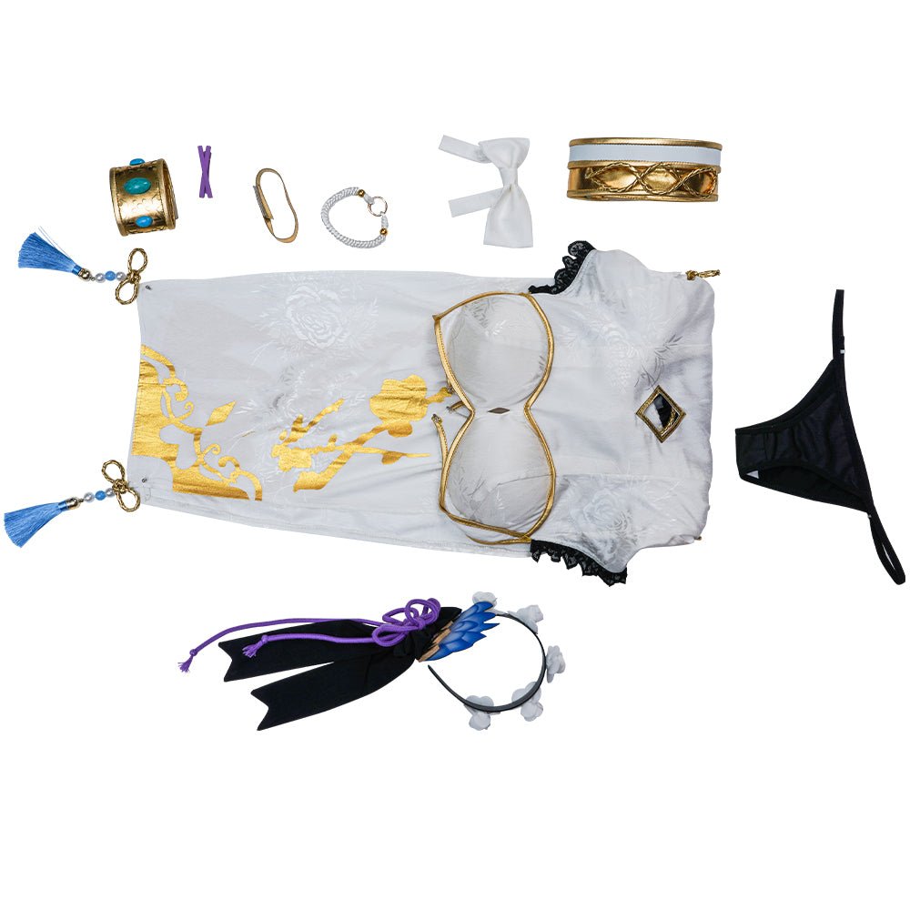 Костюм косплея Re:Zero Эмилия для женщин – аниме-платье с головным убором для Хэллоуина и вечеринок