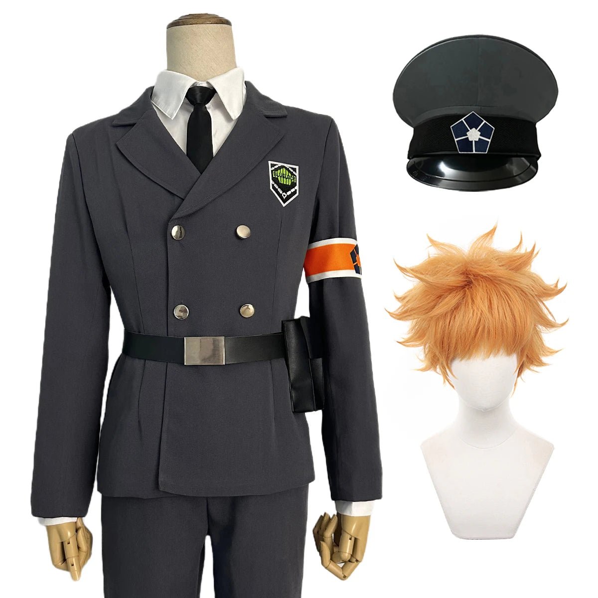 Косплей костюм Blue Lock: Выставочные охранники (Рин Итоши, Исаги, Бачира, Наги и др.) с париком и розовой сеткой