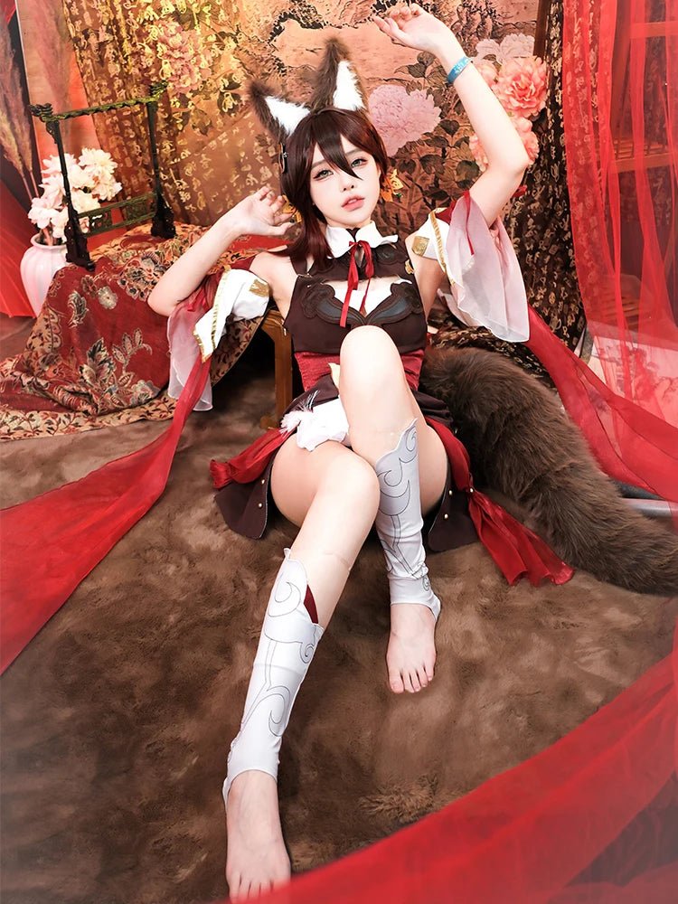 Игра Honkai Star Rail Тингюнь Костюм для Косплея Древний Стиль Лисьи Хвосты Женское Платье Хэллоуин Карнавал Вечеринка Костюм