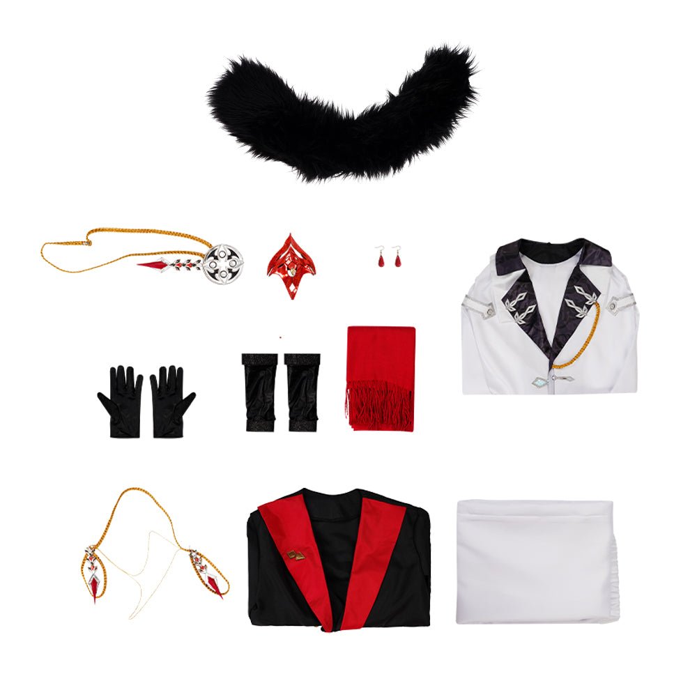 Genshin Impact Плащ Фатуи Костюм для косплея Перр Панталон Тарталья Арлекин Доктор Сандрон Коломбина Регретор