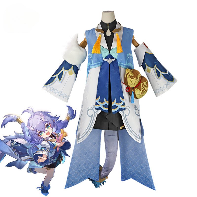 Костюм для косплея Байлу из игры Honkai Star Rail с дизайном рыбьей чешуи