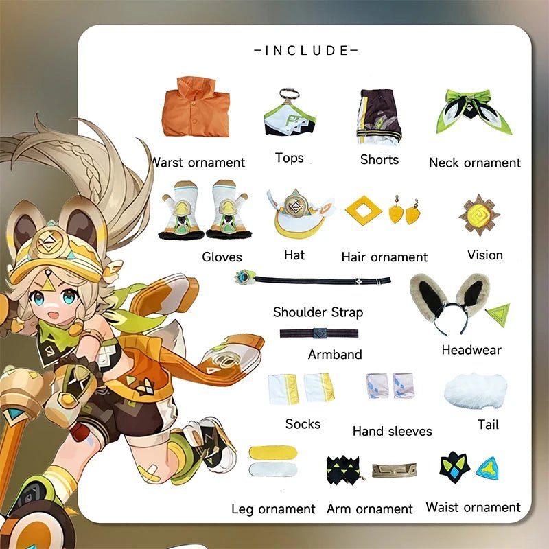 Костюм Качины из игры Genshin Impact в стиле Натлан, пятнистое золото