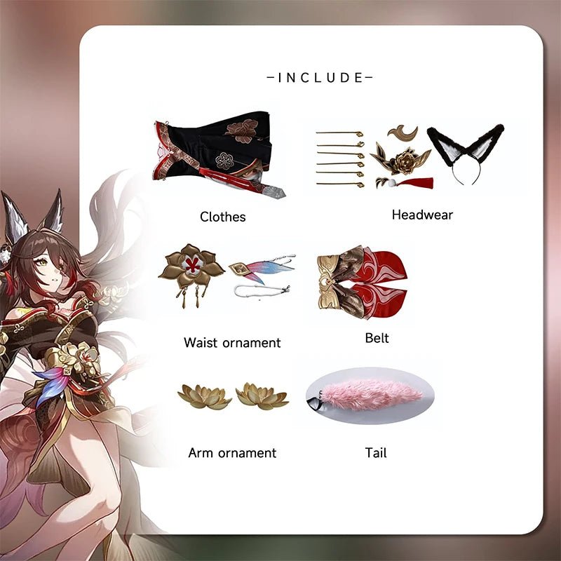 Honkai Star Rail Fugue Tingyun Костюм для косплея Древний стиль Лисьи хвосты Дизайн для женщин