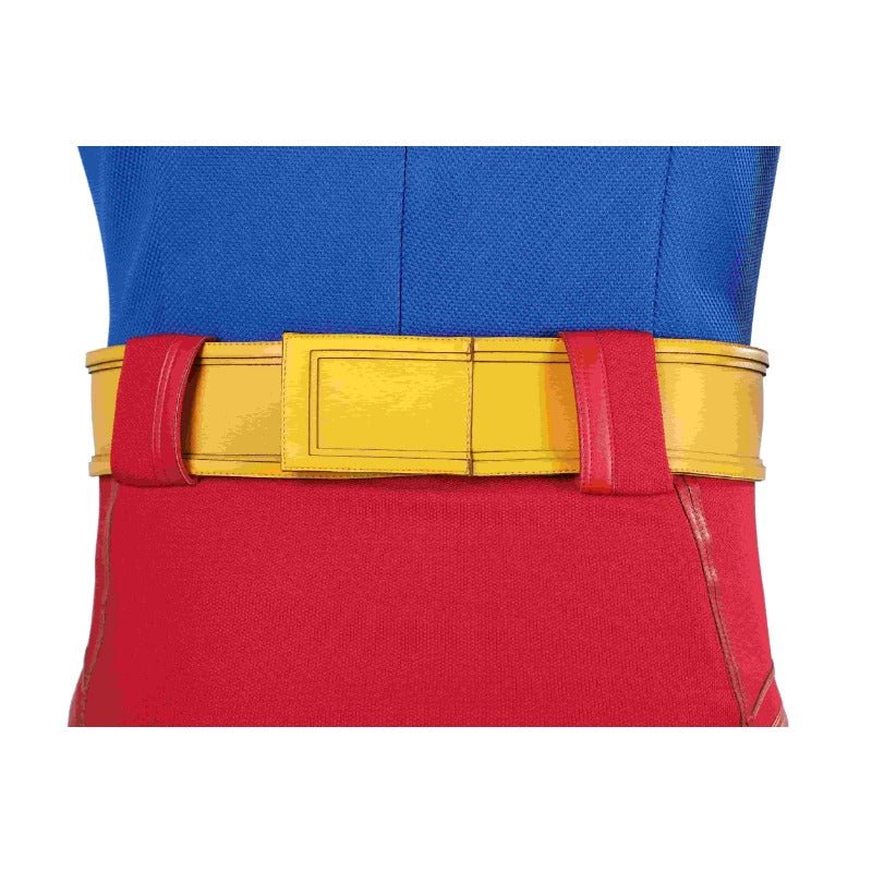 Косплей костюм супергероя Кларк Кент - Синий зентай комбинезон с красной накидкой