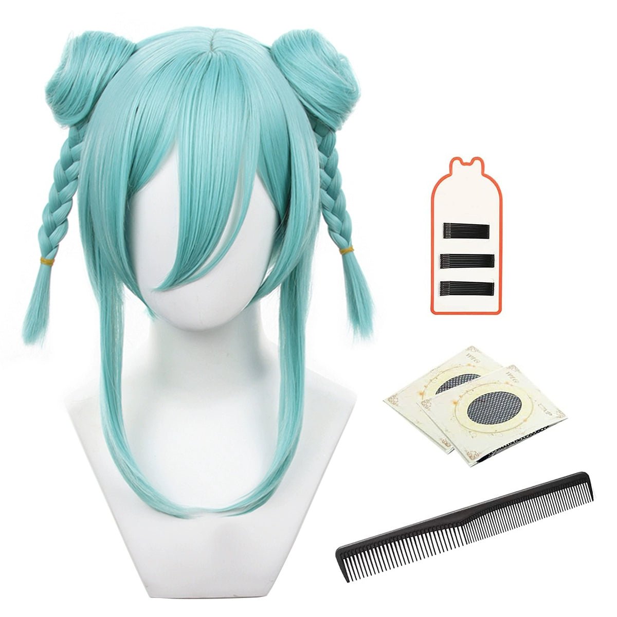 Парик 'Синий Замок Тысяча Резов Леопардовый Пук' - Китайский стиль двойных пучков с девятью вариантами цветов