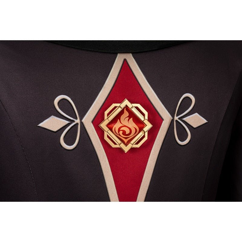 Костюм Ху Тао из Genshin Impact для косплея с шляпой на Хэллоуин