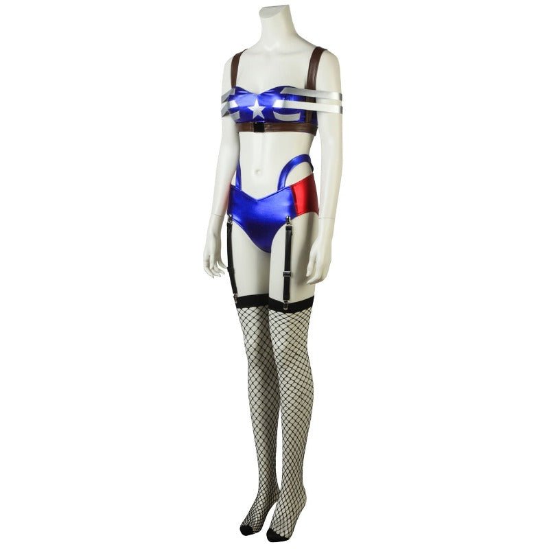 Костюм супергероя Капитан Америка для женщин на Хэллоуин