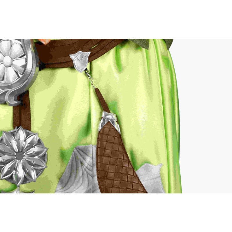 Костюм для косплея FF14 Nophica - Зеленое длинное платье для Хэллоуина и вечеринок