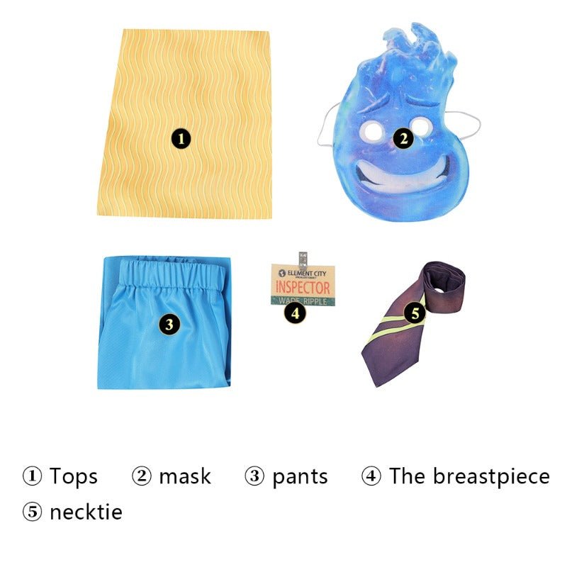 Костюм для косплея Уэйда Рябь из Disney Elemental на Хэллоуин