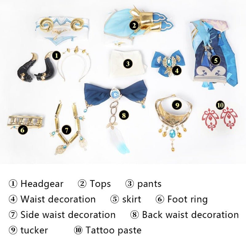 Костюм для косплея Nilou из Genshin Impact - Элегантный танцевальный наряд для женщин