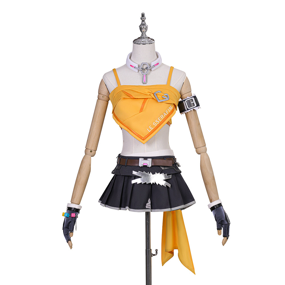 Костюм для косплея Mercy из коллаборации 《Overwatch 2》x LE SSERAFIM